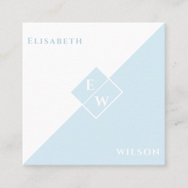 Tarjeta De Visita Cuadrada Monograma profesional simple minimalista (Anverso)