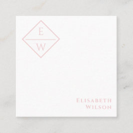 Tarjeta De Visita Cuadrada Monograma profesional simple minimalista