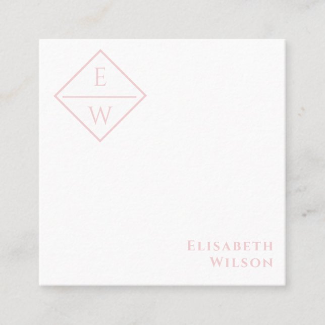 Tarjeta De Visita Cuadrada Monograma profesional simple minimalista (Anverso)