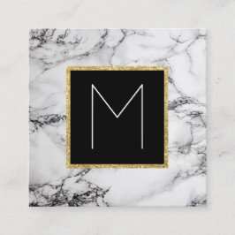 Tarjeta De Visita Cuadrada monograma sobre mármol