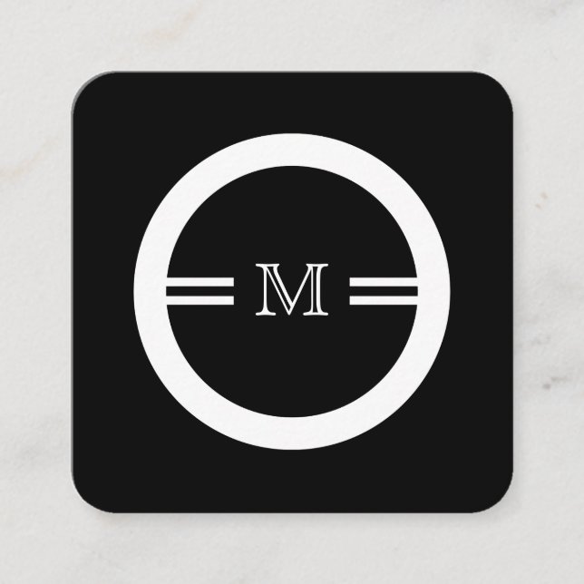 Tarjeta De Visita Cuadrada Monograma único Businesscards (Anverso)