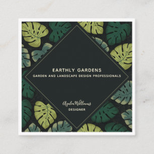 Tarjeta De Visita Cuadrada Monstera