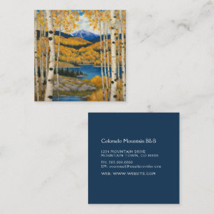 Tarjeta De Visita Cuadrada Montañas Colorado Aspens
