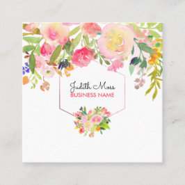 Tarjeta De Visita Cuadrada Moqueta de agua floral PixDezines/primavera