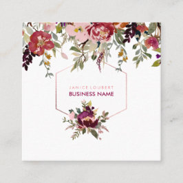 Tarjeta De Visita Cuadrada Moqueta de agua floral PixDezines/primavera