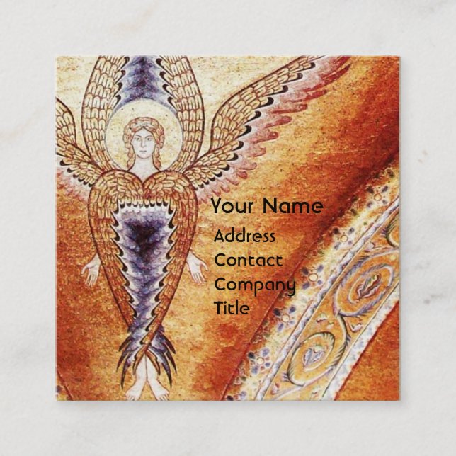 TARJETA DE VISITA CUADRADA MOSAIC ANGEL MONOGRAM (Anverso)