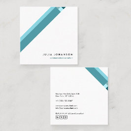 Tarjeta De Visita Cuadrada motivo geométrico minimalista moderno azul