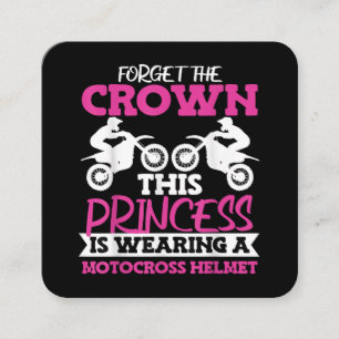Tarjeta De Visita Cuadrada Motocross Dirt Bike Chica