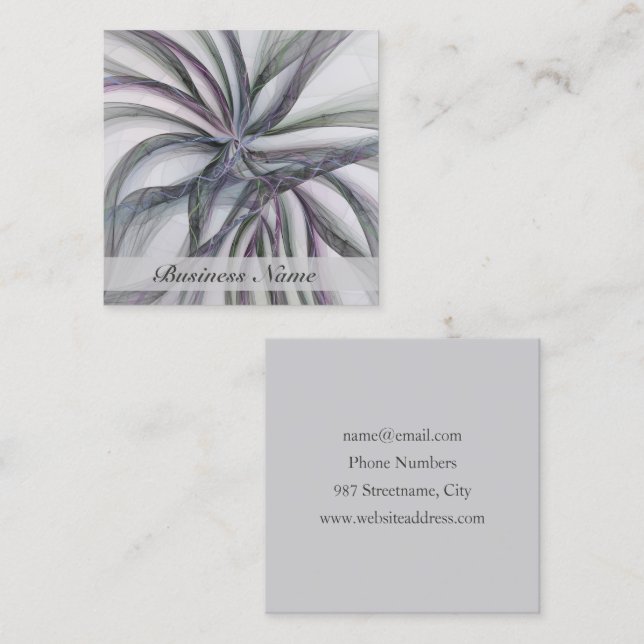 Tarjeta De Visita Cuadrada Movimientos de filigrí modernidad Resumen Traslado (Anverso / Reverso)