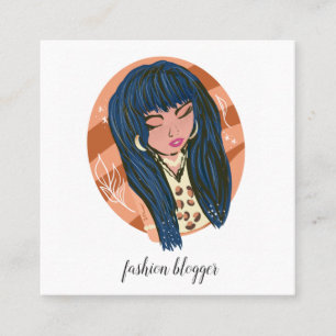 Tarjeta De Visita Cuadrada Mujer Chic Belleza Fashionista Bloguera Planificad