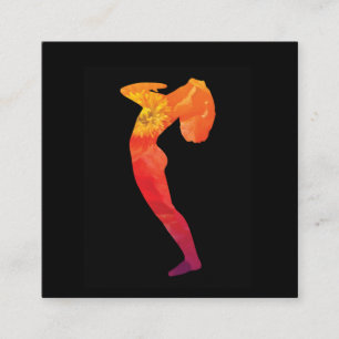 Tarjeta De Visita Cuadrada Mujer practicando el yoga  Personalizable