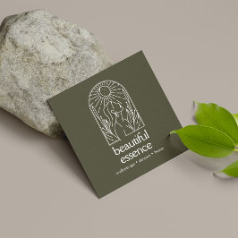 Tarjeta De Visita Cuadrada Mujer Sale de Moon Arch Beauty Wellness Spa Sage