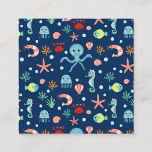 Tarjeta De Visita Cuadrada Mundo del Mar