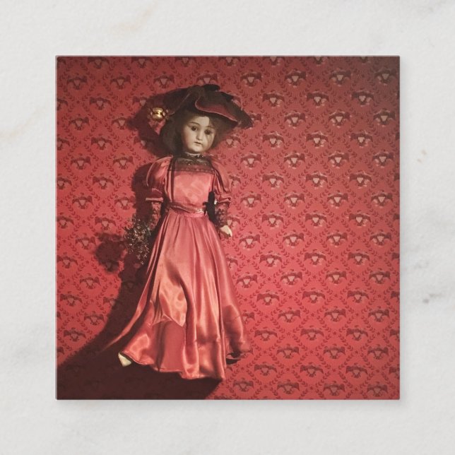 Tarjeta De Visita Cuadrada muñeca en la pared (Anverso)