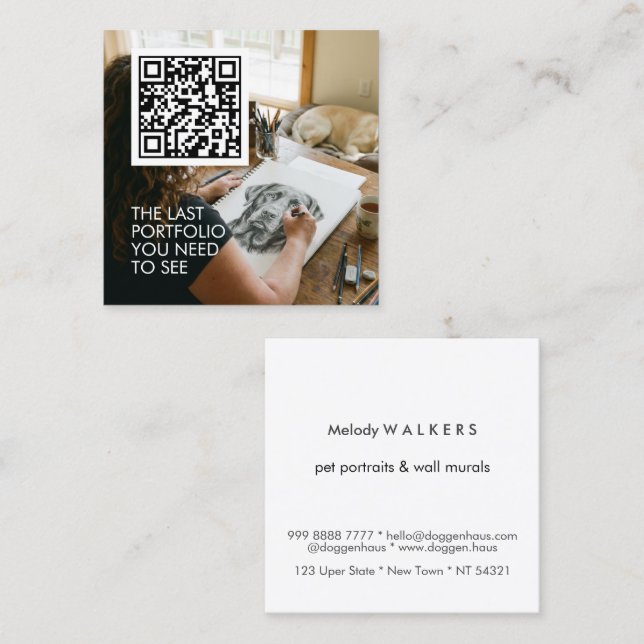 Tarjeta De Visita Cuadrada Mural wall painter  (Anverso / Reverso)