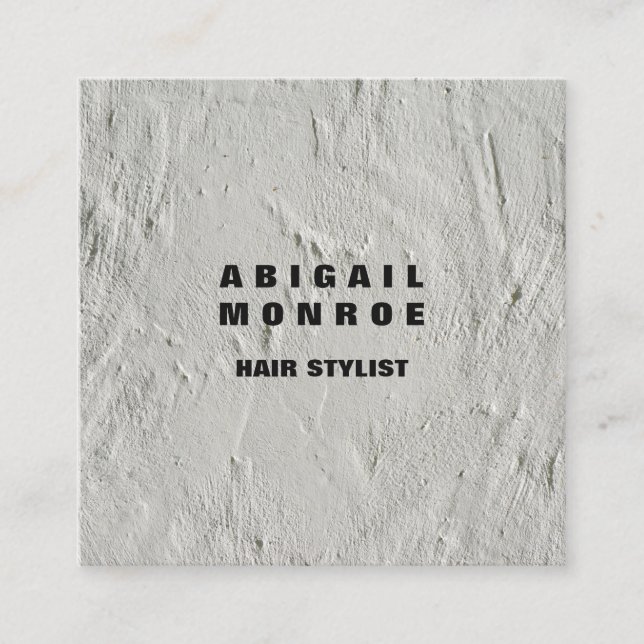 Tarjeta De Visita Cuadrada Muro de gris profesional moderno y sencillo Minima (Anverso)