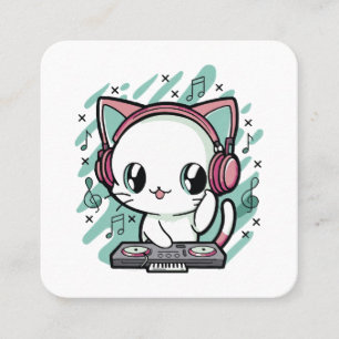 Tarjeta De Visita Cuadrada música de gato