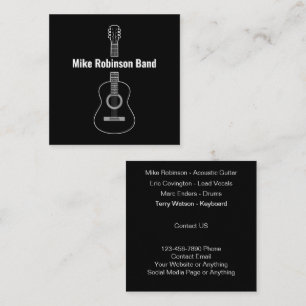 Tarjeta De Visita Cuadrada Música Grupo de entretenimiento Cool 