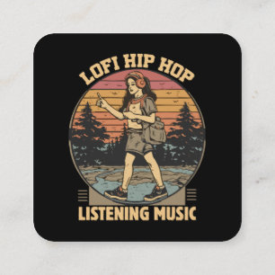 Tarjeta De Visita Cuadrada Música lofi hip hop chillhop