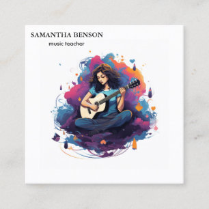 Tarjeta De Visita Cuadrada Músico