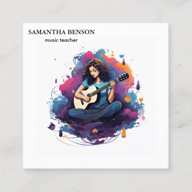 Tarjeta De Visita Cuadrada Músico (Anverso)