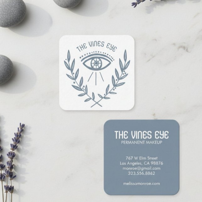 Tarjeta De Visita Cuadrada Mystical Eye and Vines Elegant Boho (Mystical Eye and Vines Elegant Boho Square Business Card
)