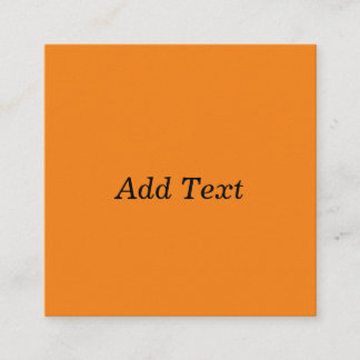 Tarjeta De Visita Cuadrada Naranja Crea Tu Propio Texto Personalizado