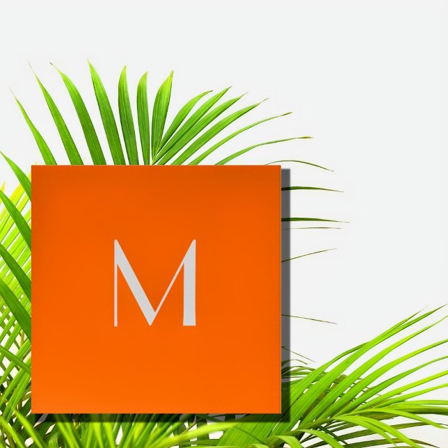 Tarjeta De Visita Cuadrada naranja de neón - añadir monograma (Subido por el creador)