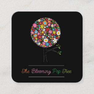 Tarjeta De Visita Cuadrada Naturaleza colorida de la primavera de las flores