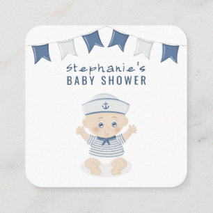 Tarjeta De Visita Cuadrada Nautical Baby Boy Baby Shower