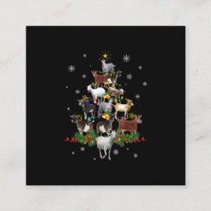 Tarjeta De Visita Cuadrada Navidad en el árbol de la cabra Nochebuena