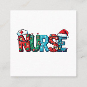 Tarjeta De Visita Cuadrada Navidades de enfermería Enfermería Hospital Médico
