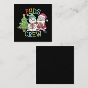 Tarjeta De Visita Cuadrada Navidades de la tripulación Retro Peds Enfermería 