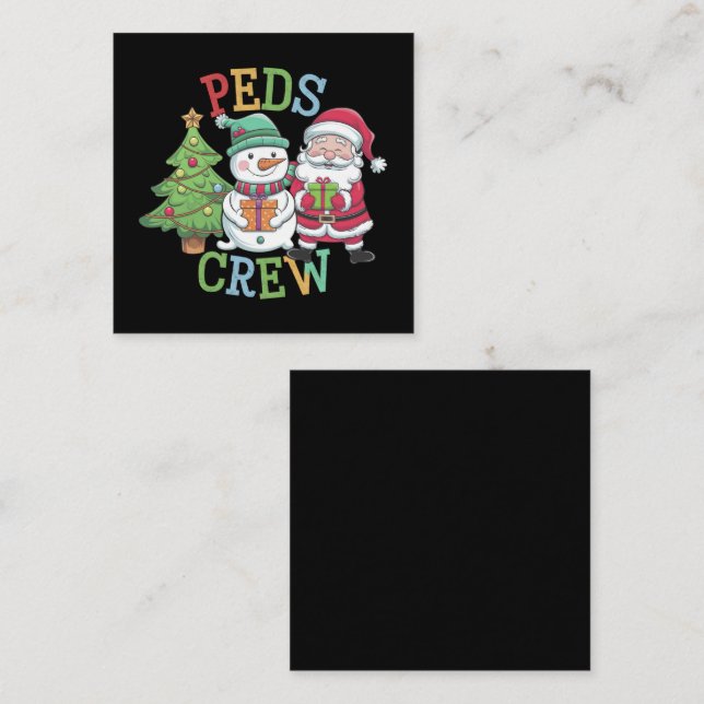 Tarjeta De Visita Cuadrada Navidades de la tripulación Retro Peds Enfermería  (Anverso / Reverso)