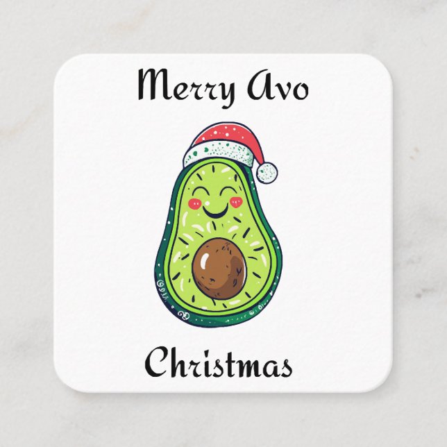 Tarjeta De Visita Cuadrada Navidades de Merry Avo (Anverso)