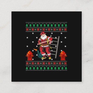 Tarjeta De Visita Cuadrada Navidades feos y bomberos sudan la Navidad Chicas 