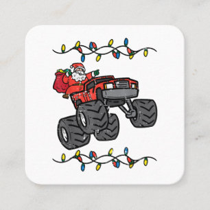 Tarjeta De Visita Cuadrada Navidades Santa Monster Camión Niños Niños Toddler