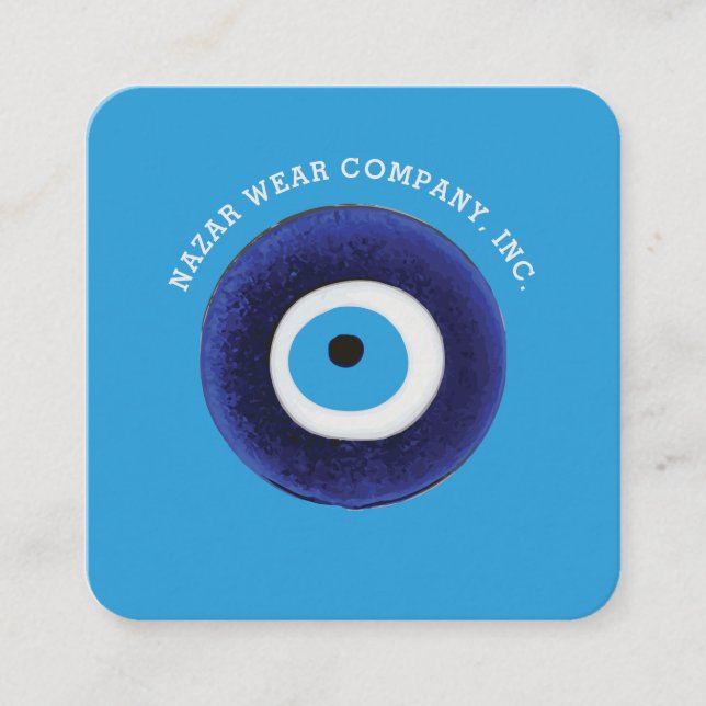 Tarjeta De Visita Cuadrada Nazar Evil Eye Protection Symbol Square Business C (Anverso)