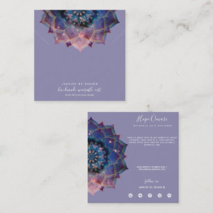 Tarjeta De Visita Cuadrada Nebula Bloom Mandala
