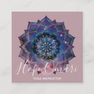 Tarjeta De Visita Cuadrada Nebulosa Flor   Mandala
