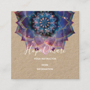 Tarjeta De Visita Cuadrada Nebulosa Flor   Mandala