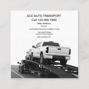 Tarjeta De Visita Cuadrada Negocio de transporte de automóviles en plataforma