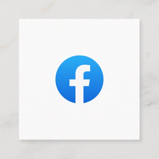 Tarjeta De Visita Cuadrada Negocio Facebook Blanco mínimo / medios sociales (Reverso)