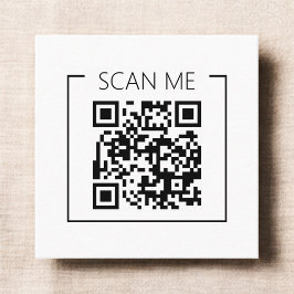 Tarjeta De Visita Cuadrada Negocio Minimalista Escanearme Código QR