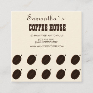 Tarjeta De Visita Cuadrada Negocio Profesional de Marca de Granos de Café