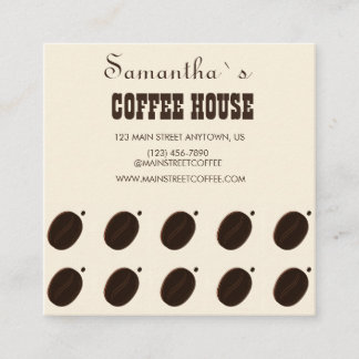 Tarjeta De Visita Cuadrada Negocio Profesional de Marca de Granos de Café