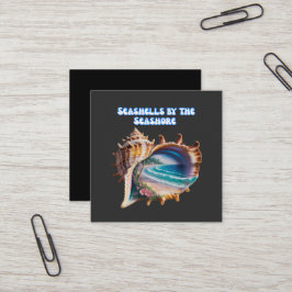 Tarjeta De Visita Cuadrada Negocios de Seashells únicos y modernos