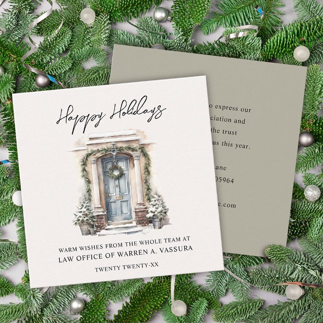 Tarjeta De Visita Cuadrada Negocios de vacaciones felices y modernos (Modern Happy Holidays Business Square Business Card)