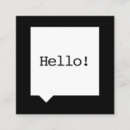 Tarjeta de visita cuadrada negra minimalista de