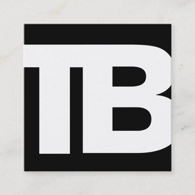 Tarjeta De Visita Cuadrada Negrita moderna Profesional 2 Letra monograma (Anverso)